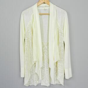 Anthropologie Tiny Boho Lace Open Draped Long‎ Cardigan Size XS Ivory Cream Knit